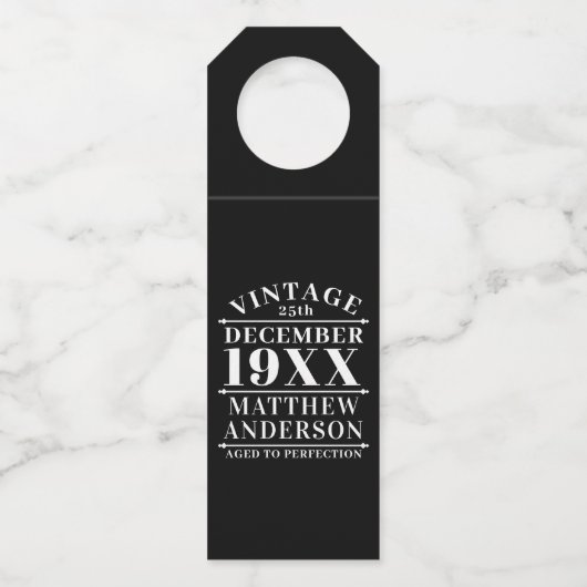 ヴィンテージパーソナライズされたの完成度 ボトルネックタグ (正面)