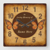 ヴィンテージパーソナライズされたを愛する記憶力 スクエア壁時計 (正面)