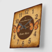 ヴィンテージパーソナライズされたを愛する記憶力 スクエア壁時計 (傾斜)