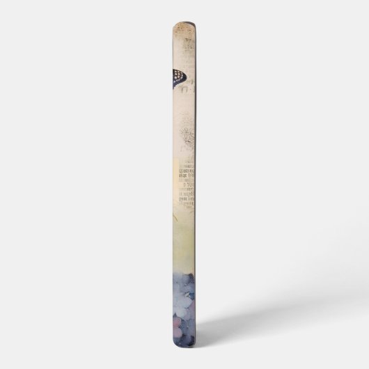 ヴィンテージパーソナライズされたアジサイとバタフライブルー SAMSUNG GALAXYケース (左側面)