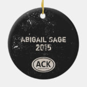 ヴィンテージパーソナライズされたアックナンタケットマサチューセッツ セラミックオーナメント (裏面)