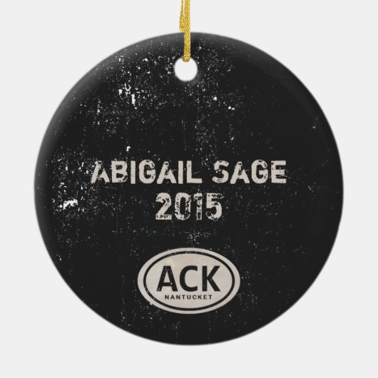 ヴィンテージパーソナライズされたアックナンタケットマサチューセッツ セラミックオーナメント (裏面)