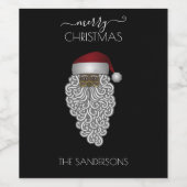 ヴィンテージパーソナライズされたアフリカ系アメリカンサンタブラック ワインラベル (シングルラベル)