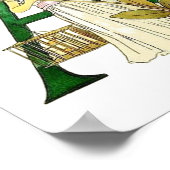 ヴィンテージパーソナライズされたアルファベット文字A ポスター (角)