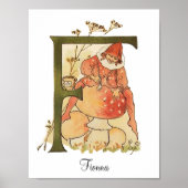 ヴィンテージパーソナライズされたアルファベット文字F ポスター (正面)