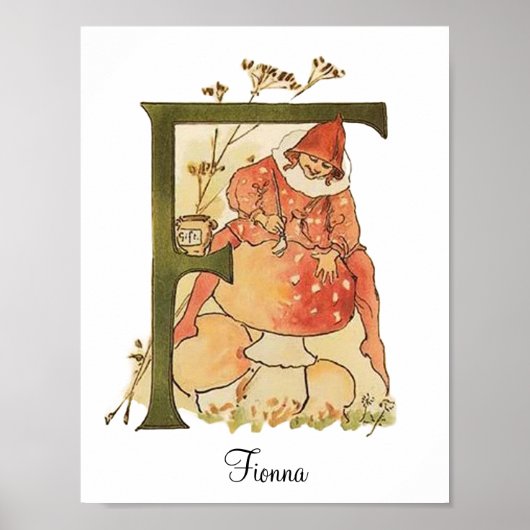 ヴィンテージパーソナライズされたアルファベット文字F ポスター (正面)