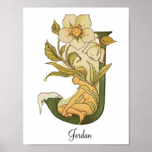 ヴィンテージパーソナライズされたアルファベット文字Jポスター ポスター (正面)