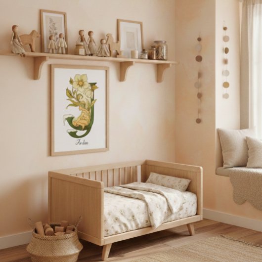 ヴィンテージパーソナライズされたアルファベット文字Jポスター ポスター