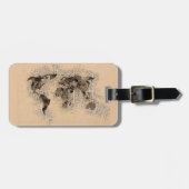 ヴィンテージパーソナライズされたアンティークワールドマップトラベルアート ラゲッジタグ (正面横)