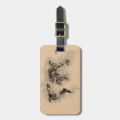 ヴィンテージパーソナライズされたアンティークワールドマップトラベルアート ラゲッジタグ (正面縦)