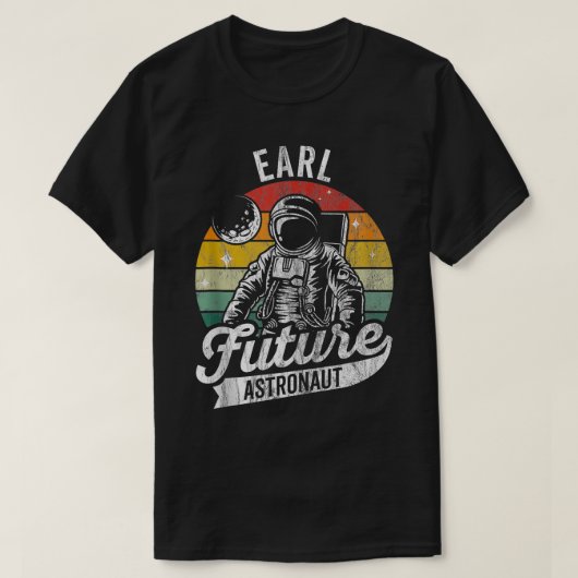 ヴィンテージパーソナライズされたアール未来宇宙L Tシャツ (デザイン正面)