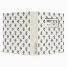 ヴィンテージパーソナライズされたイエローチューリップレシピバインダー