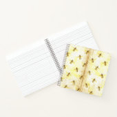 ヴィンテージパーソナライズされたイエローミツバチ手帳 ノートブック (内部)