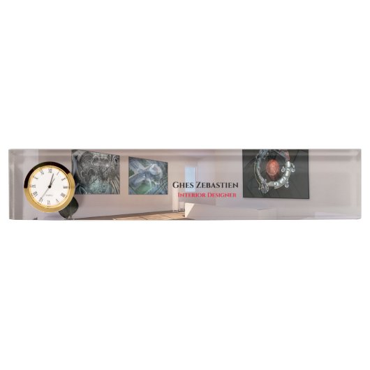 ヴィンテージパーソナライズされたインテリア デスクネームプレート (正面)