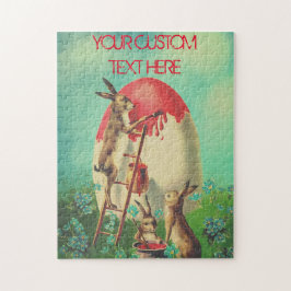 ヴィンテージパーソナライズされたイースターエッグバ素朴ニー ジグソーパズル