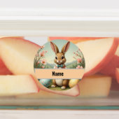 ヴィンテージパーソナライズされたイースターバニーのステッカー:名前&名前 ラベル (貼付)