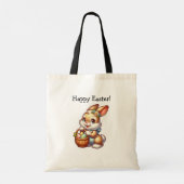 ヴィンテージパーソナライズされたイースターバニー トートバッグ (裏面)