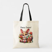ヴィンテージパーソナライズされたイースターバニー トートバッグ (裏面)
