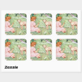 ヴィンテージパーソナライズされたイースターリトルラム スクエアシール (シート)