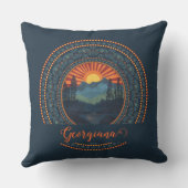 ヴィンテージパーソナライズされたウィルダネスサンセットドットマンダラ クッション (裏面)