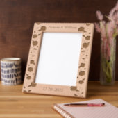 ヴィンテージパーソナライズされたウェディング写真フレーム レーザー彫刻フレーム (左)
