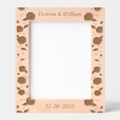 ヴィンテージパーソナライズされたウェディング写真フレーム レーザー彫刻フレーム (正面)