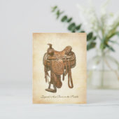 ヴィンテージパーソナライズされたウエスタンサドル ポストカード (スタンド正面)