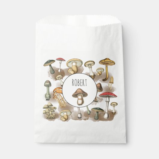 ヴィンテージパーソナライズされたウッドランドフォレストマッシュルーム フェイバーバッグ (正面)
