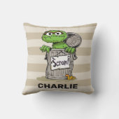 ヴィンテージパーソナライズされたオスカー・ザ・グロウチ・スクラム クッション (裏面)
