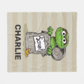 ヴィンテージパーソナライズされたオスカー・ザ・グロウチ・スクラム フリースブランケット (正面(横))