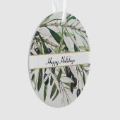 ヴィンテージパーソナライズされたオリーブブランチハッピーホリデイズ オーナメント (正面)