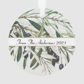 ヴィンテージパーソナライズされたオリーブブランチハッピーホリデイズ オーナメント (裏面)