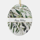ヴィンテージパーソナライズされたオリーブブランチハッピーホリデイズ セラミックオーナメント (右)