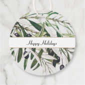 ヴィンテージパーソナライズされたオリーブブランチハッピーホリデイズ フェイバータグ (正面)