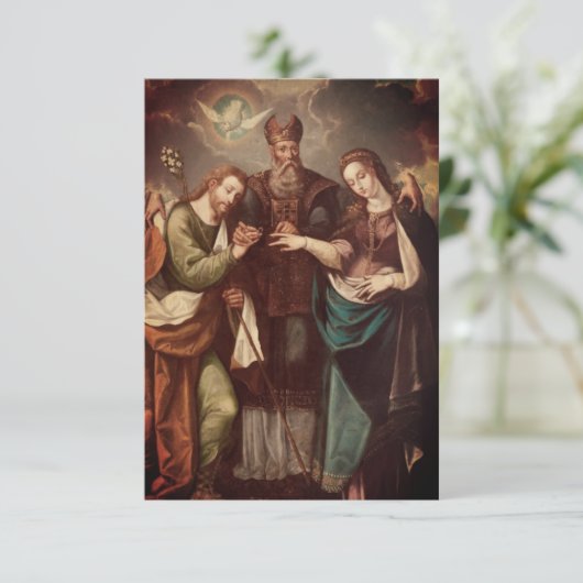 ヴィンテージパーソナライズされたカ結婚トリック祈りの言葉カード サンキューカード (スタンド正面)