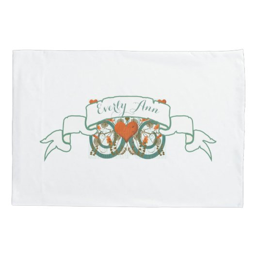 ヴィンテージパーソナライズされたガールコーラルアンドミント 枕カバー (裏面)