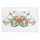 ヴィンテージパーソナライズされたガールコーラルアンドミント 枕カバー (正面)