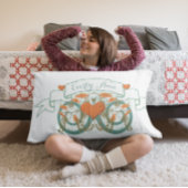 ヴィンテージパーソナライズされたガールコーラルアンドミント 枕カバー