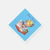 ヴィンテージパーソナライズされたガールベーキングAケーキ スタンダードカクテルナプキン (角)