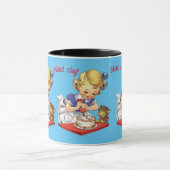 ヴィンテージパーソナライズされたガールベーキングAケーキ マグカップ (中央)