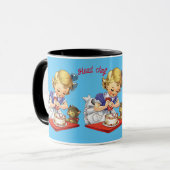 ヴィンテージパーソナライズされたガールベーキングAケーキ マグカップ (正面左)