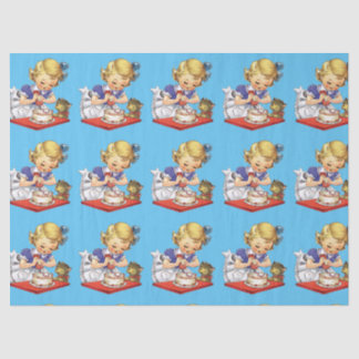 ヴィンテージパーソナライズされたガールベーキングAケーキ 薄葉紙