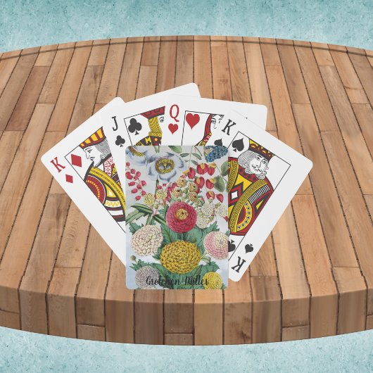 ヴィンテージパーソナライズされたキクのケシ薄紫 トランプ