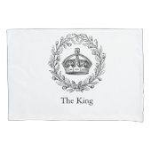 ヴィンテージパーソナライズされたキングとクイーンクラウン 枕カバー (正面左)