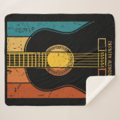 ヴィンテージパーソナライズされたギター シェルパブランケット (正面(横))