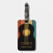 ヴィンテージパーソナライズされたギター ラゲッジタグ (裏面縦)