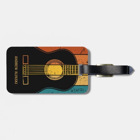 ヴィンテージパーソナライズされたギター ラゲッジタグ (裏面横)