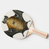 ヴィンテージパーソナライズされたギフトこうもりイラストレーション 卓球ラケット (横)
