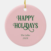 ヴィンテージパーソナライズされたクリスマスくるみ割り セラミックオーナメント (裏面)