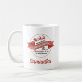 ヴィンテージパーソナライズされたクリスマストインデナー コーヒーマグカップ (左)